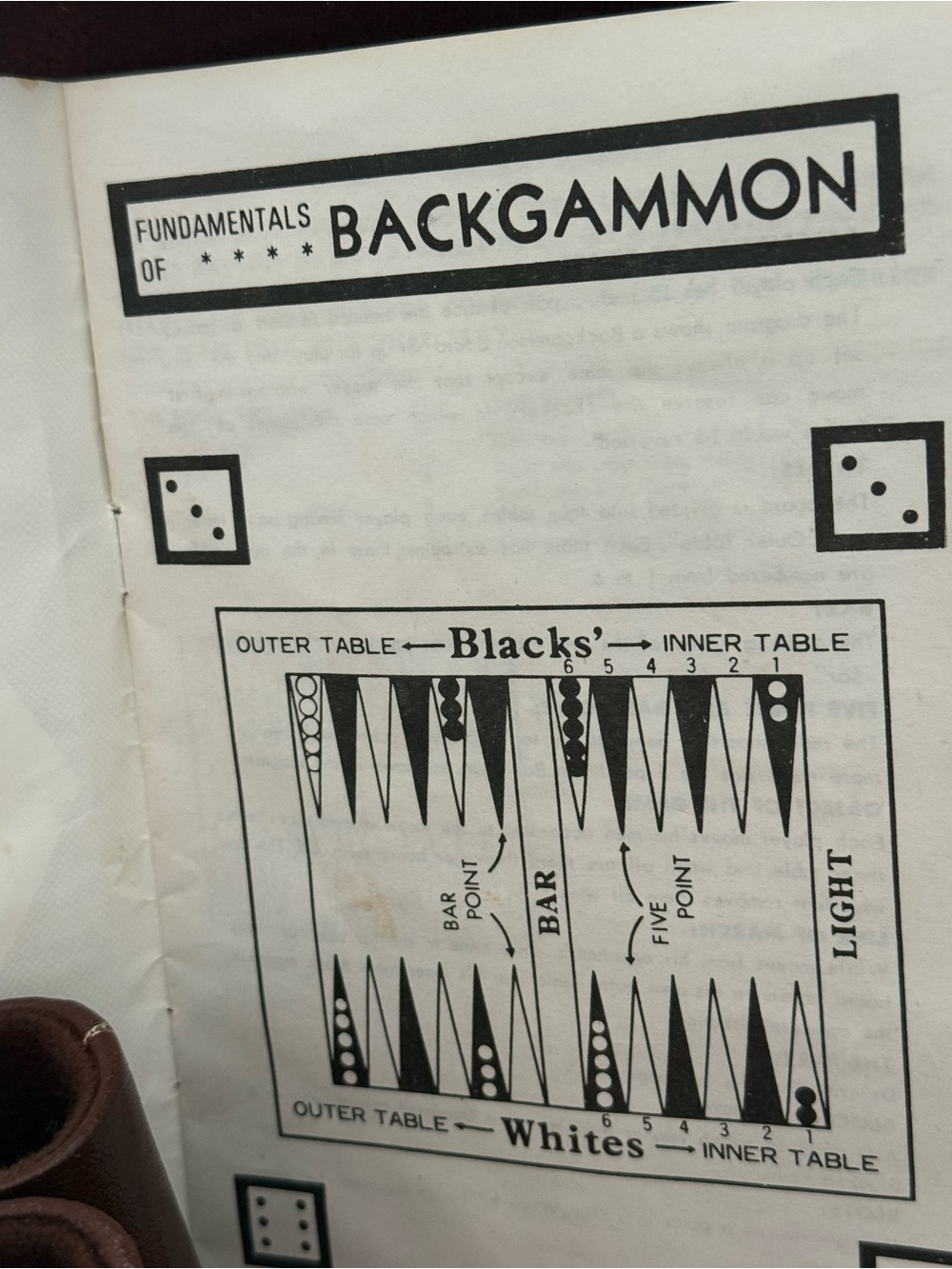 Vintage Backgammon Game Brown Leather Case Complete Original Instructions Great - Picture 6 of 12